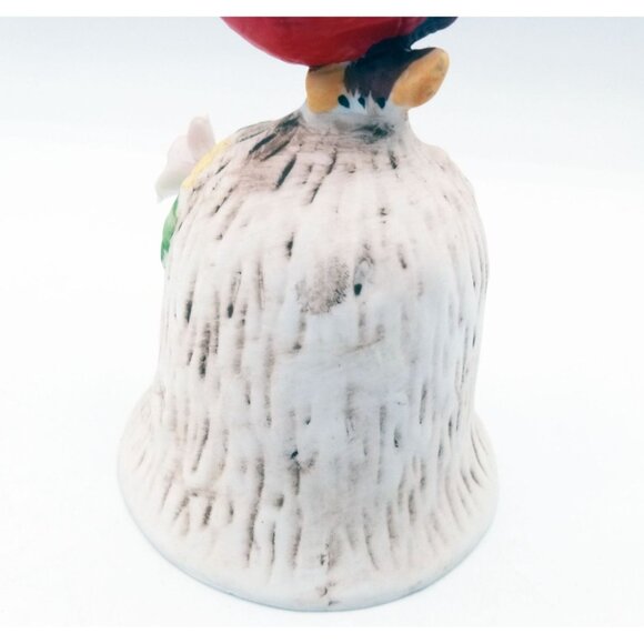 Bell Cardinal Porcelain Bird Figurine Perched Flowers Vintage 5" Vintage Walmart - Picture 5 of 15